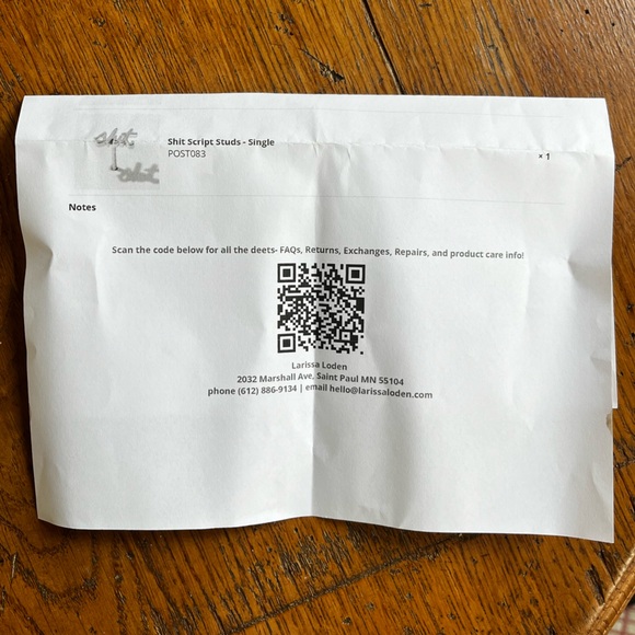 Larissa Loden Shit Script Stud, 14k Gold - Picture 5 of 5